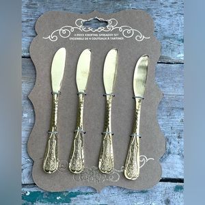 Hammered GOLD Appetizer hors d’oeuvre knives nwt